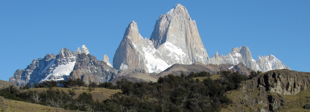 Monte Fitzroy as seen from Pampa de las Carretas, Patagonia, Argentina