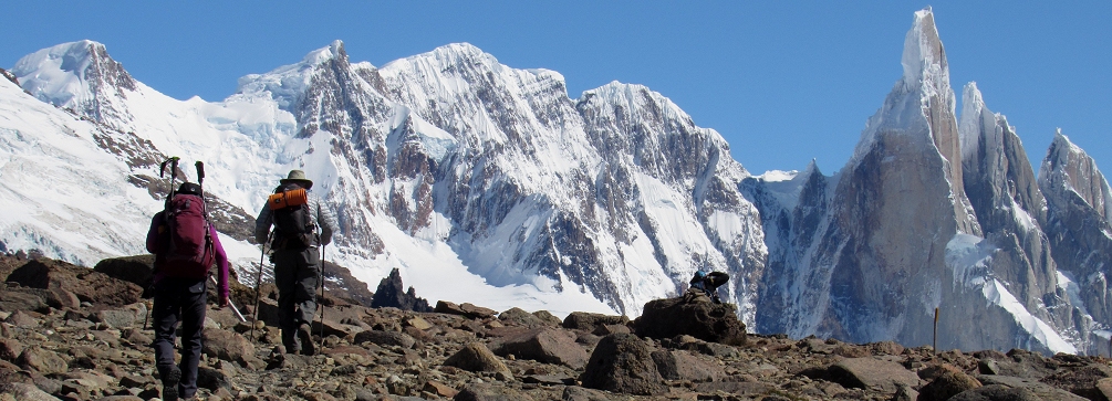 Hikers on the Loma del Pliegue Tumbado, Patagonia, Argentina