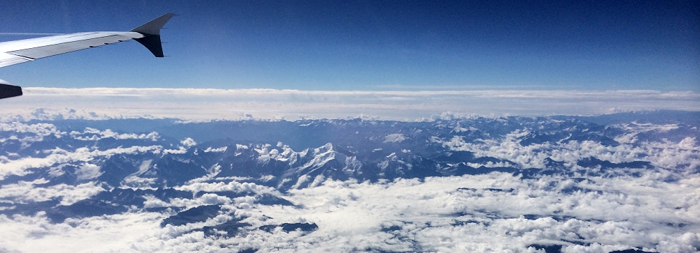 Overflying Mont Blanc and the French Alps.