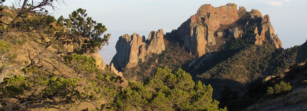 Crown Mountain at sunset, Chisos Mountains, Big Bend National Park, Texas