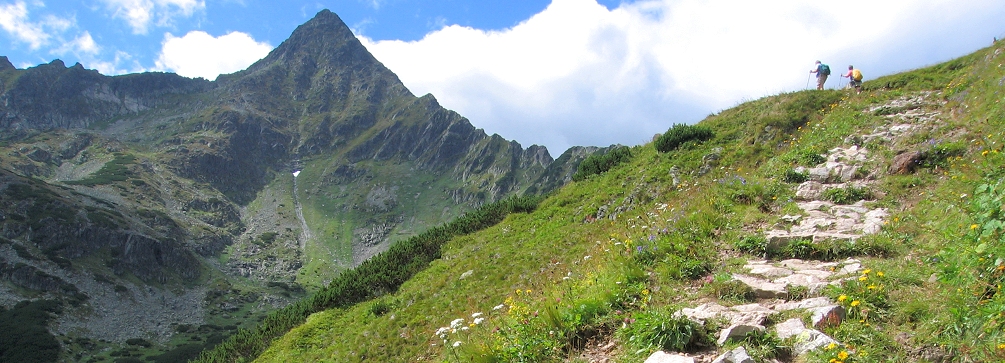 Crossing the pass of Kopske Sedlo in the White Tatras of Slovakia