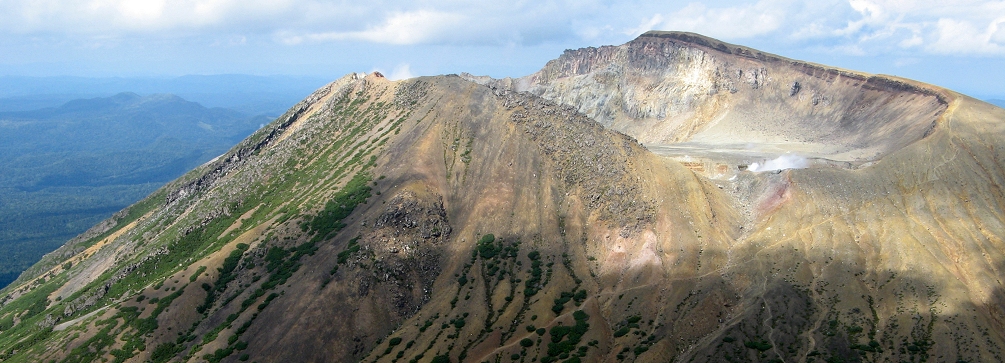 Meakandake volcano as seen from Akan Fuji, Akan National Park, Hokkaido, Japan