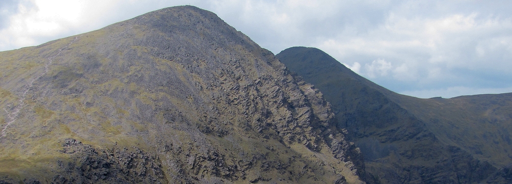 The peak of Carrauntuohil, Ireland's tallest peak in the Macgillycuddy's Reeks, County Kerry, Ireland