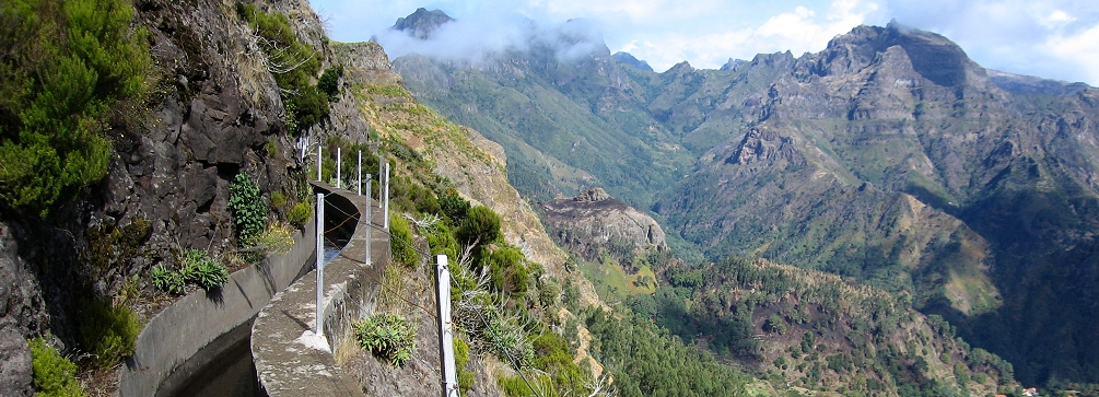Typical Madeiran levada trail (Levada das Rabaças)
