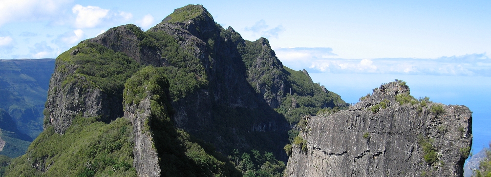 The high country of Madeira island on the trail from Pico Ruivo to Encumeada