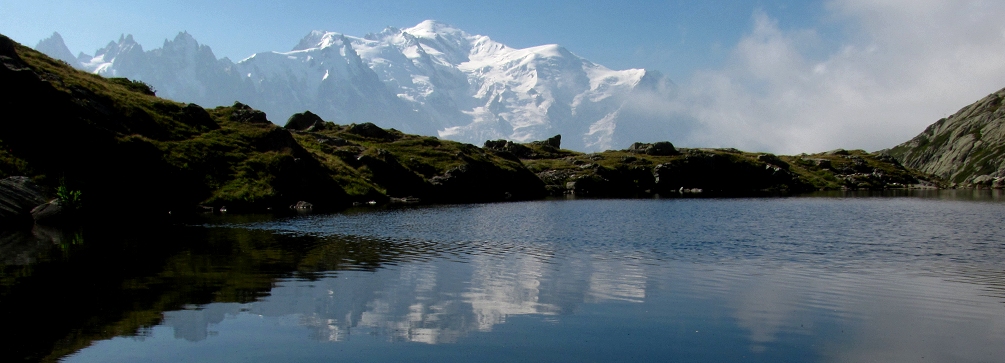 Mont Blanc from the Lacs de Cheserys, French Alps