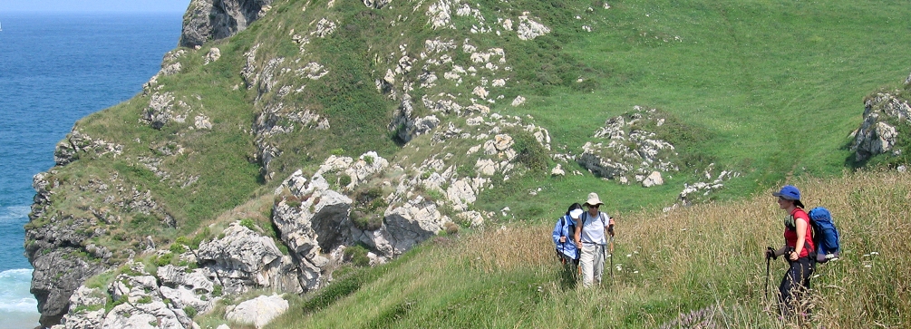 Hiking the coastal path near Llanes, northern Spain