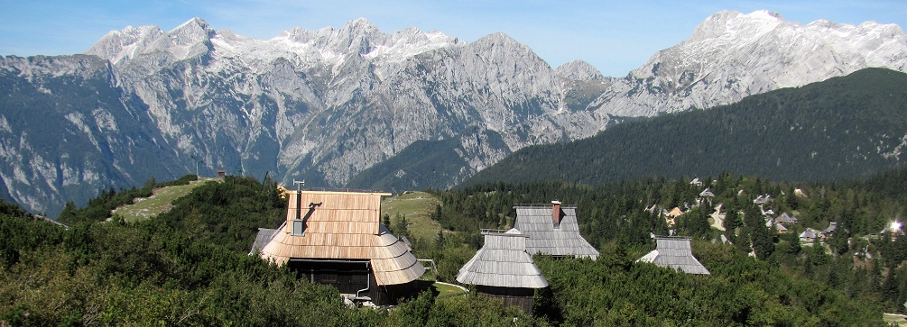 The Kamnik Alps from Velika Planina, Slovenia