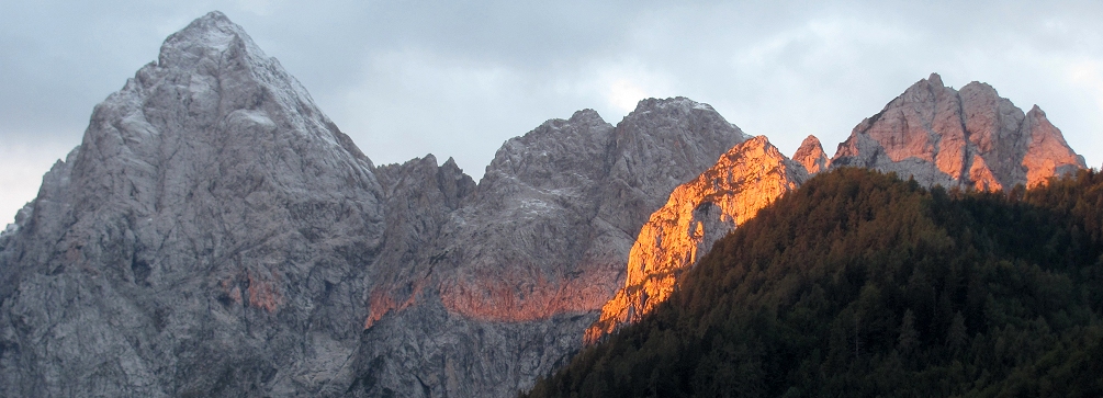 The peak of Spik and morning light, Julian Alps, Slovenia