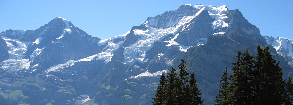 View of the Jungfrau from Sulwald above Isenfluh, Switzerland