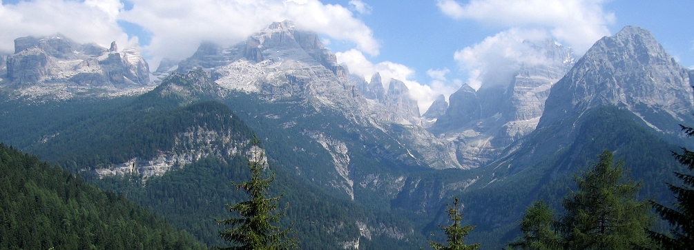 View of the Brenta Dolomites (Dolomiti di Brenta), Dolomites of Italy