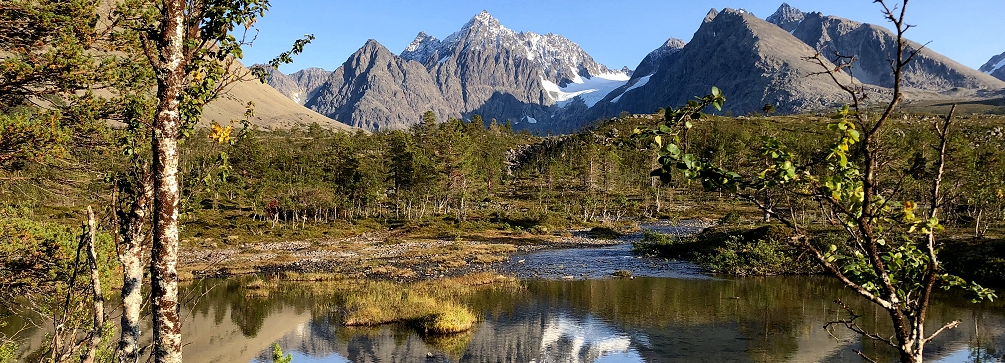 View of the Lyngen Alps from the trail to Blavatnet