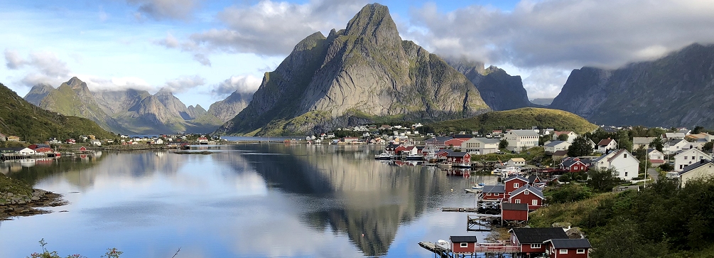 Fishing village on Moskenesoya, Lofoten Islands, Norway