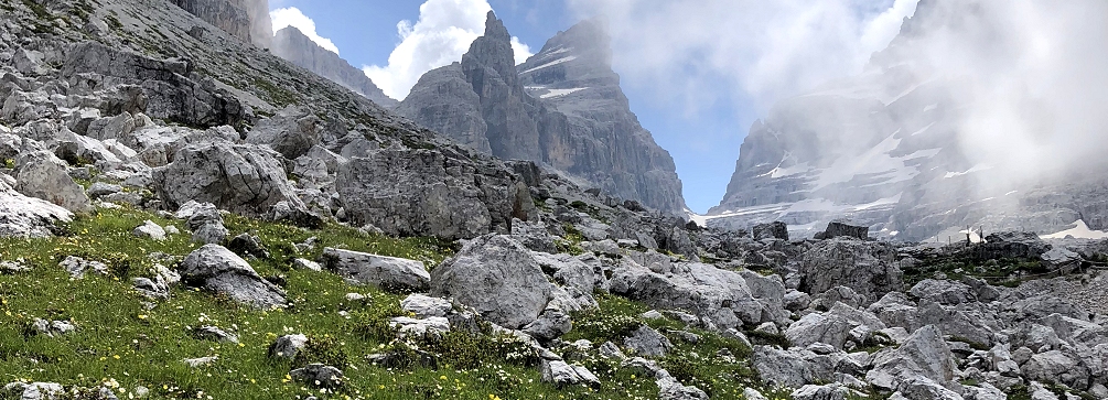 Nearing Rifugio Tuckett in the Brenta Dolomites of Italy