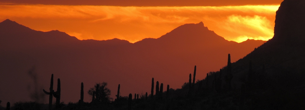 A Superstition Mountains sunset, Arizona
