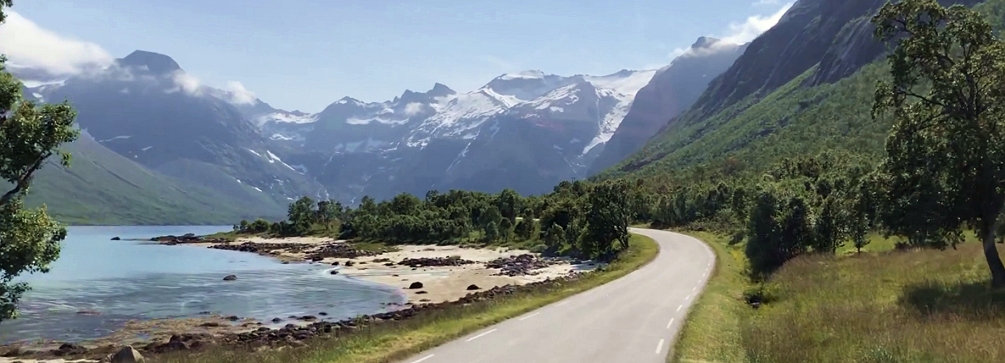 FJordside road in Norway's far north.